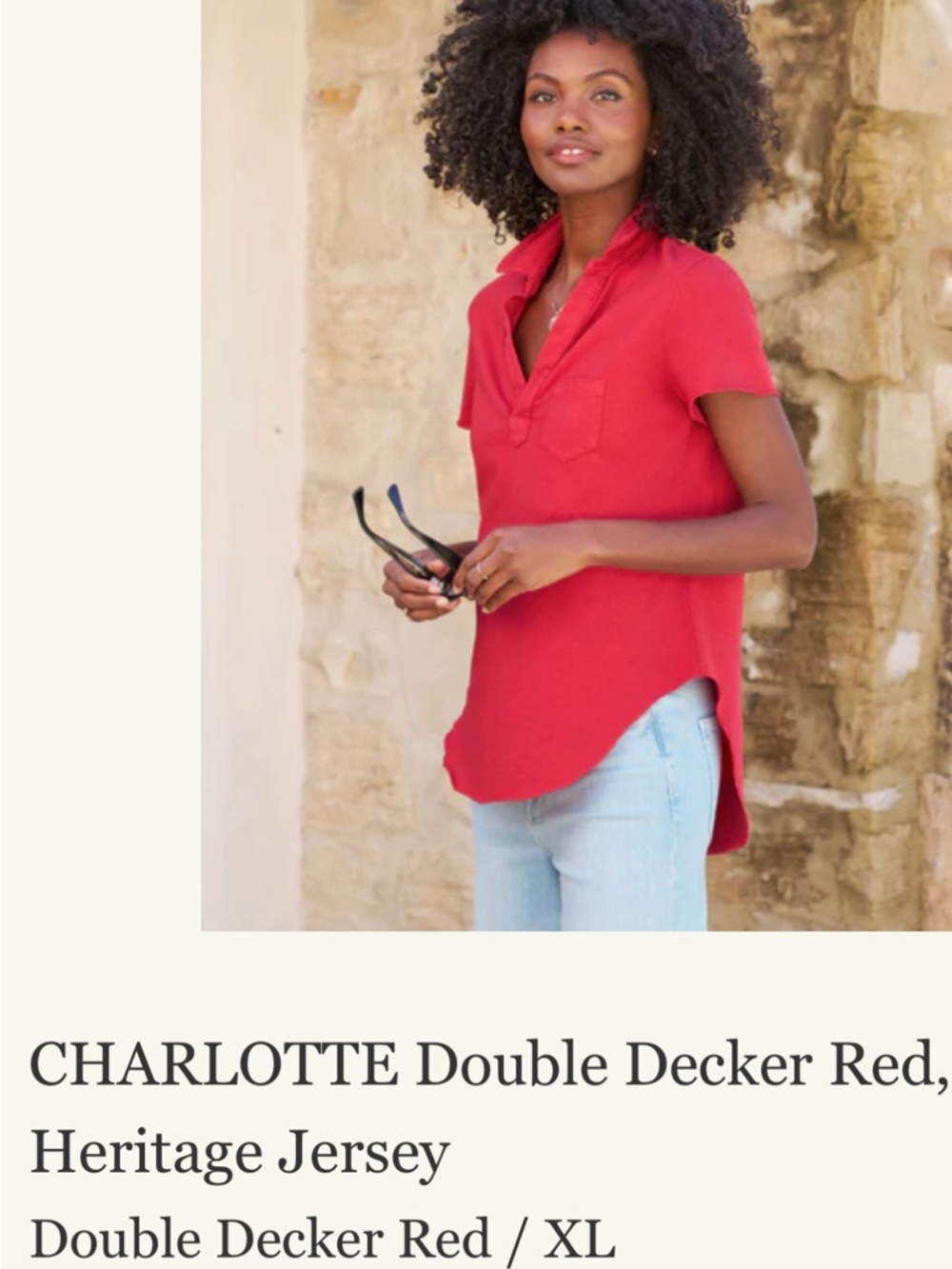 Frank & Eileen Red Short-Sleeve Heritage Jersey Top